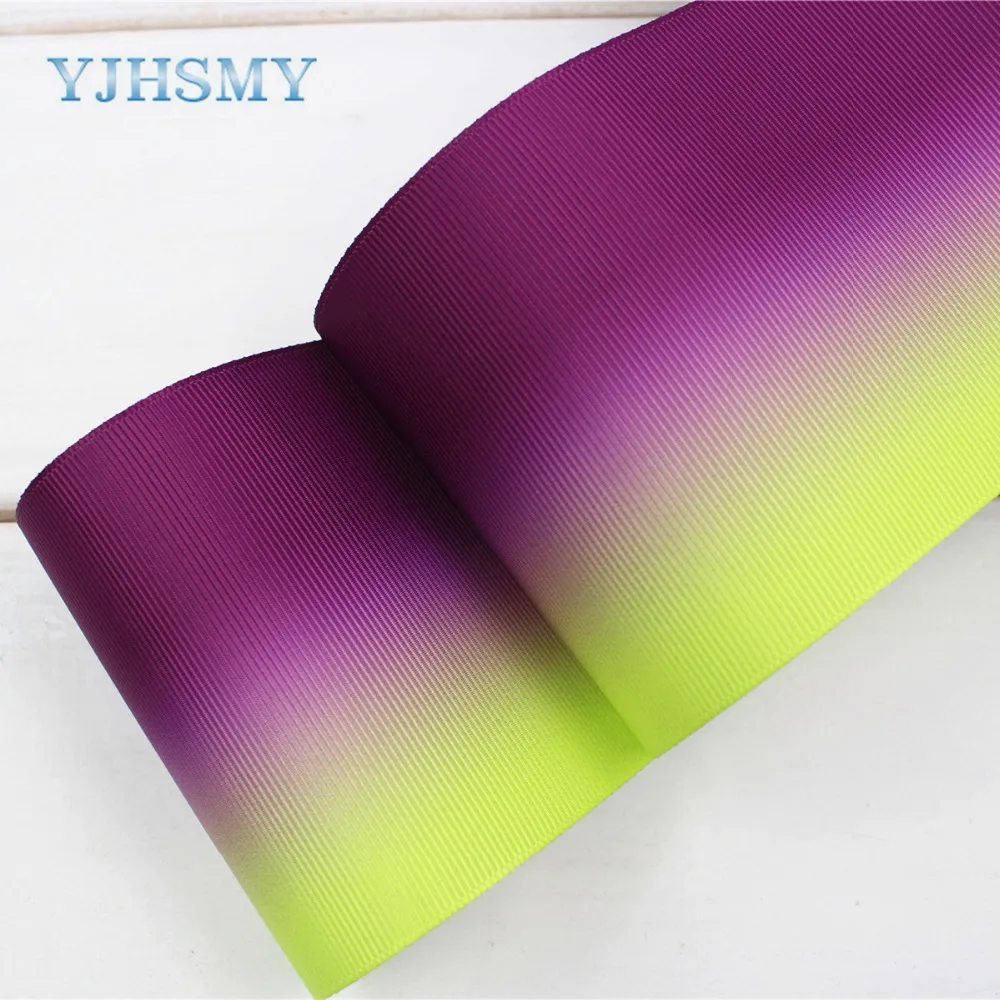 174011 2 ярдов 3 &quot75 мм градиент цвета радуги печатные ленты grosgrain DIY материалы ручной