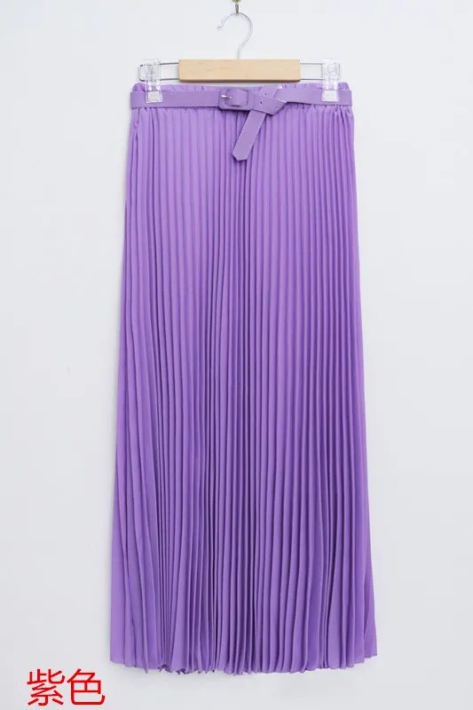 Light Purple FATIKA шифоновая плиссированная юбка с высокой талией, великолепные юбки на осень и зиму, Юбки миди для женщин весна лето - Цвет: Light Purple
