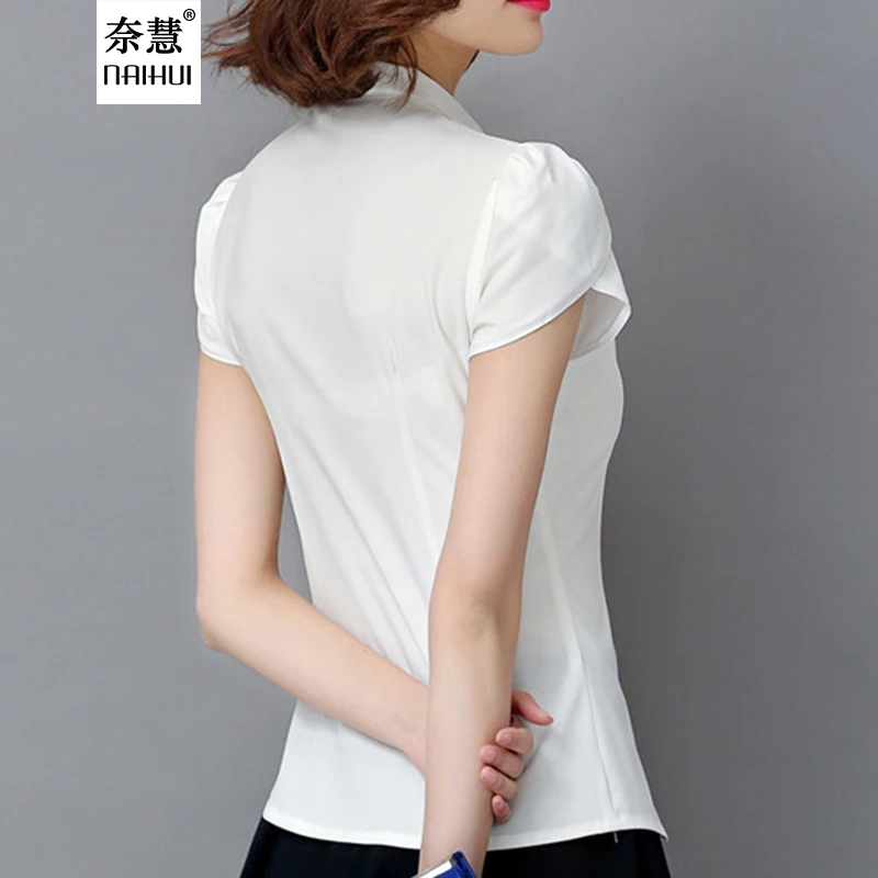 Lenshin Для женщин Офисные женские туфли Лепесток рукавом Блузка с Интимные