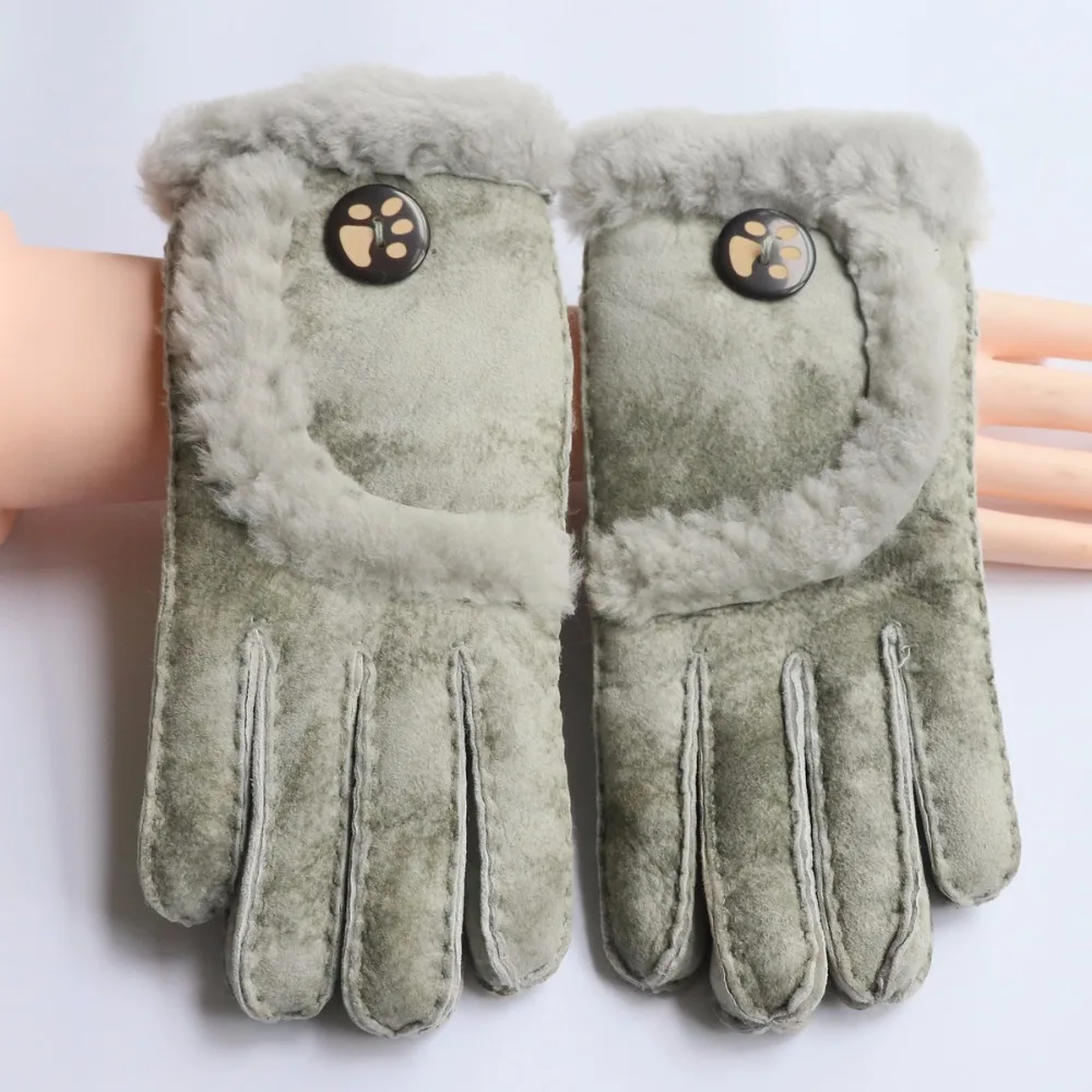 2021 высококачественные женские перчатки Зимние теплые из козьей кожи утепленные