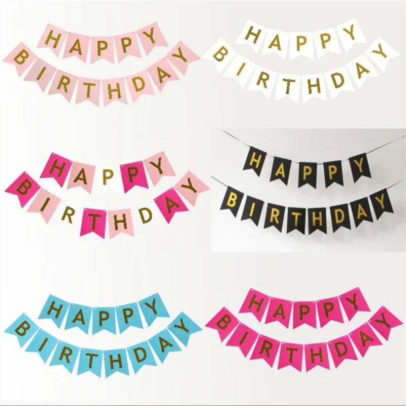 С днем рождения баннер висячая Бумажная гирлянда бантик реквизит для фотосессии