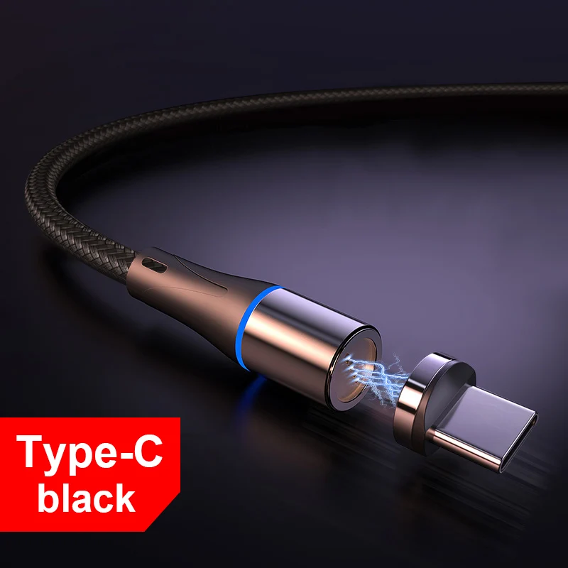 Romichw 3A Magetic кабель для быстрой зарядки Micro usb type C кабель Oneplus 6t для Redmi Note 7 K20 Pro кабель зарядное устройство для iPhone X XR - Цвет: Black Type C Cable