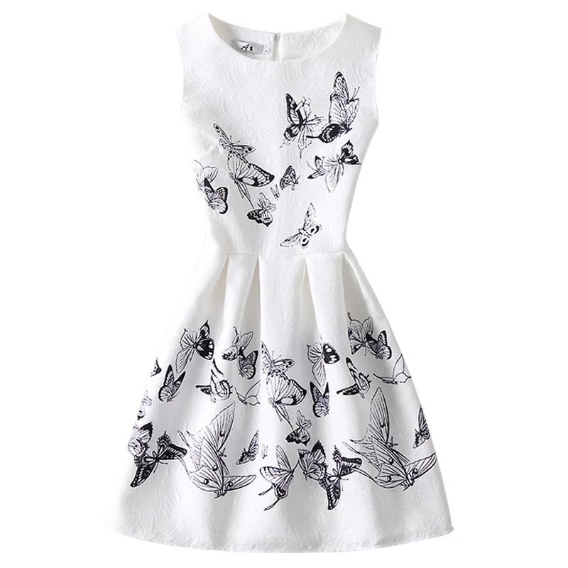 Платье для девочек лето 2018 платья платье принцессы без рукавов с цветочным