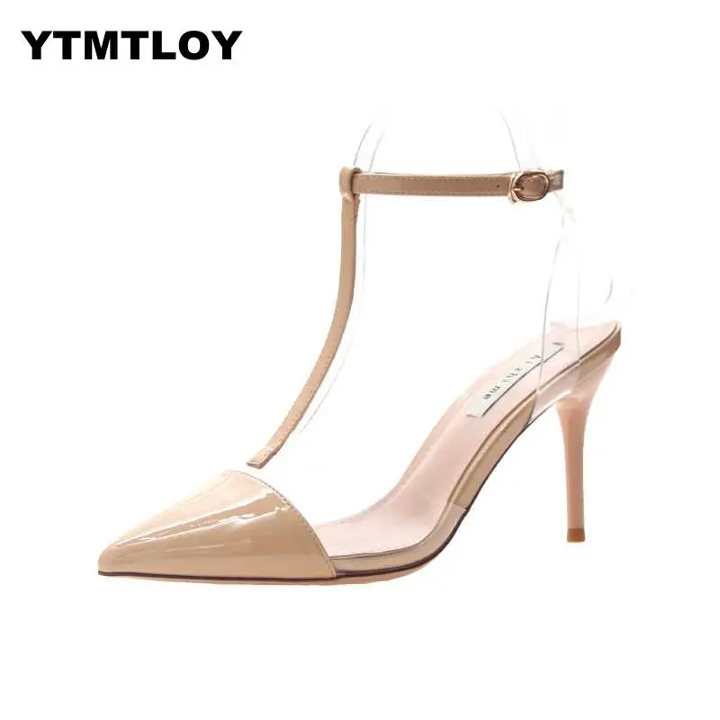 Женские пикантные туфли-лодочки на высоком каблуке черные свадебные туфли с