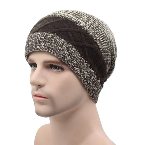 AETRUE зимняя вязаная шапка Skullies Beanies мужские шапки Теплые Мешковатые Балаклава маска модные зимние шляпы для мужчин и женщин вязаная шапка - Цвет: khaki