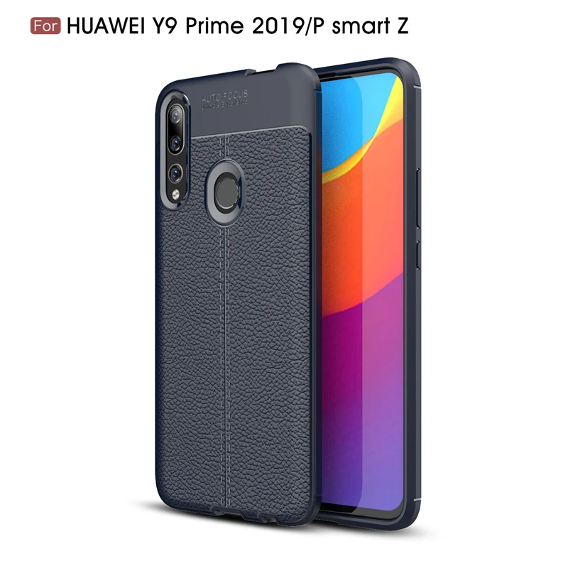 Navyblue Для huawei P Smart Z чехол Y7 Y9 Мягкий противоударный чехол из искусственной кожи для huawei Y9 Prime чехол для huawei P Smart чехол - Цвет: Navyblue