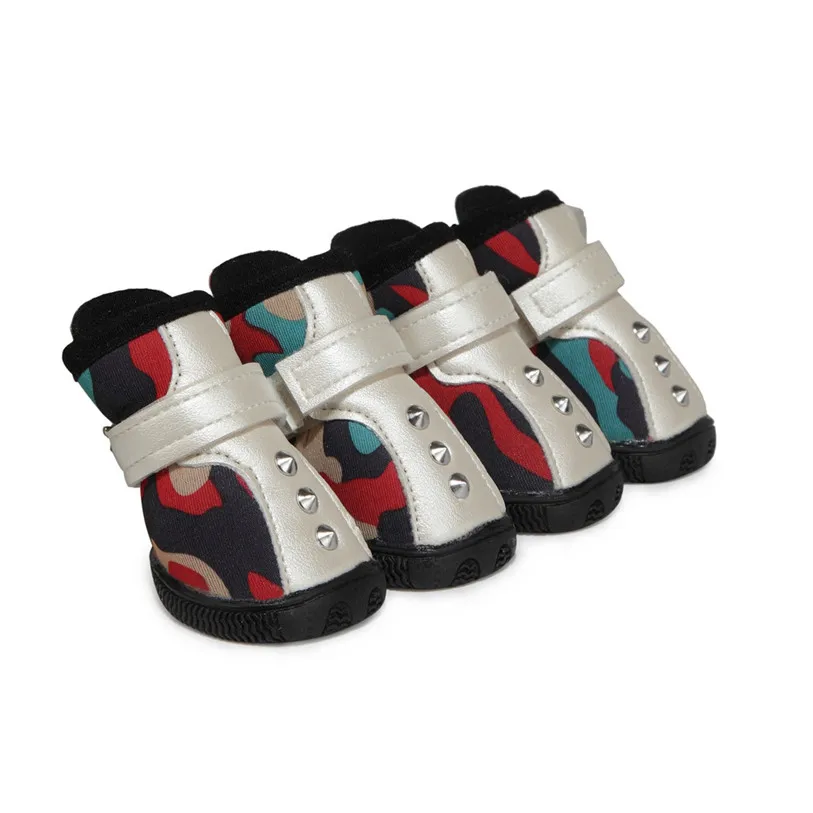 Зимняя теплая хлопковая обувь 5 размеров для собак 4 шт./компл. камуфляжные