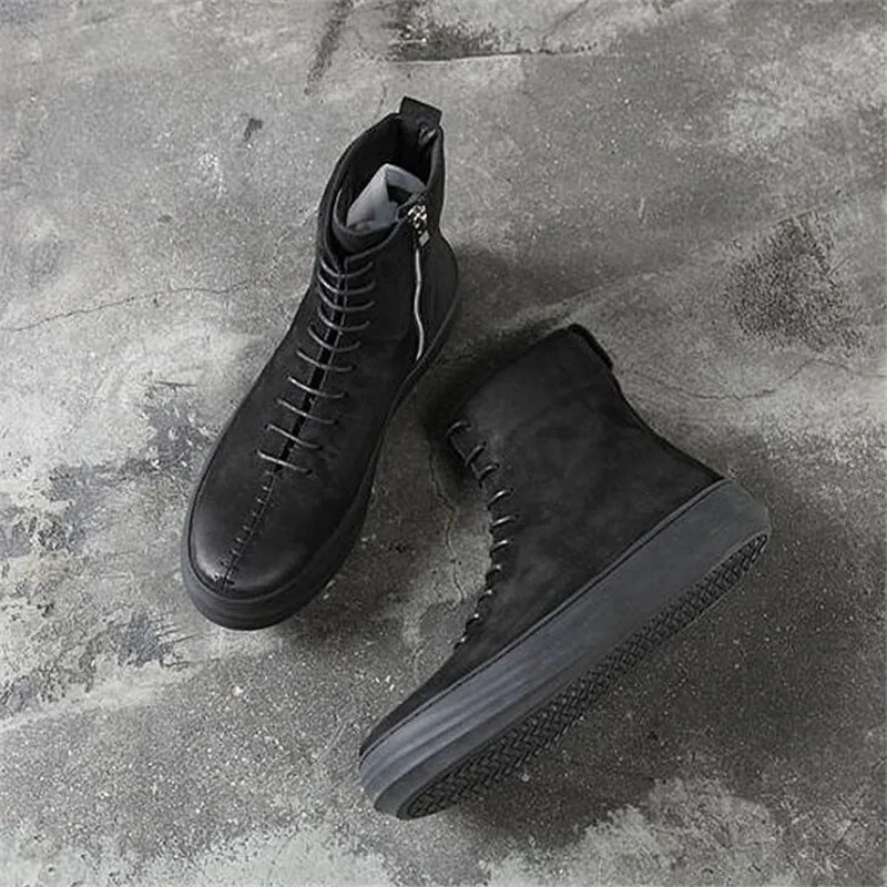 Ботинки мужские из натуральной кожи роскошные кроссовки нубук повседневная