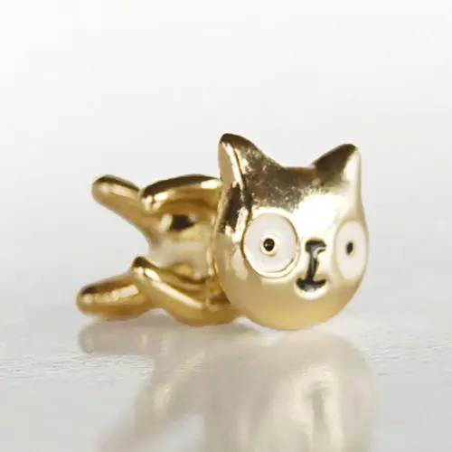 Korean 1PC Fashion Cartoon Cute Animal Cat Double Sided Ear Stud Earrings For Women Girls Jewelry Best Gifts Wholesale