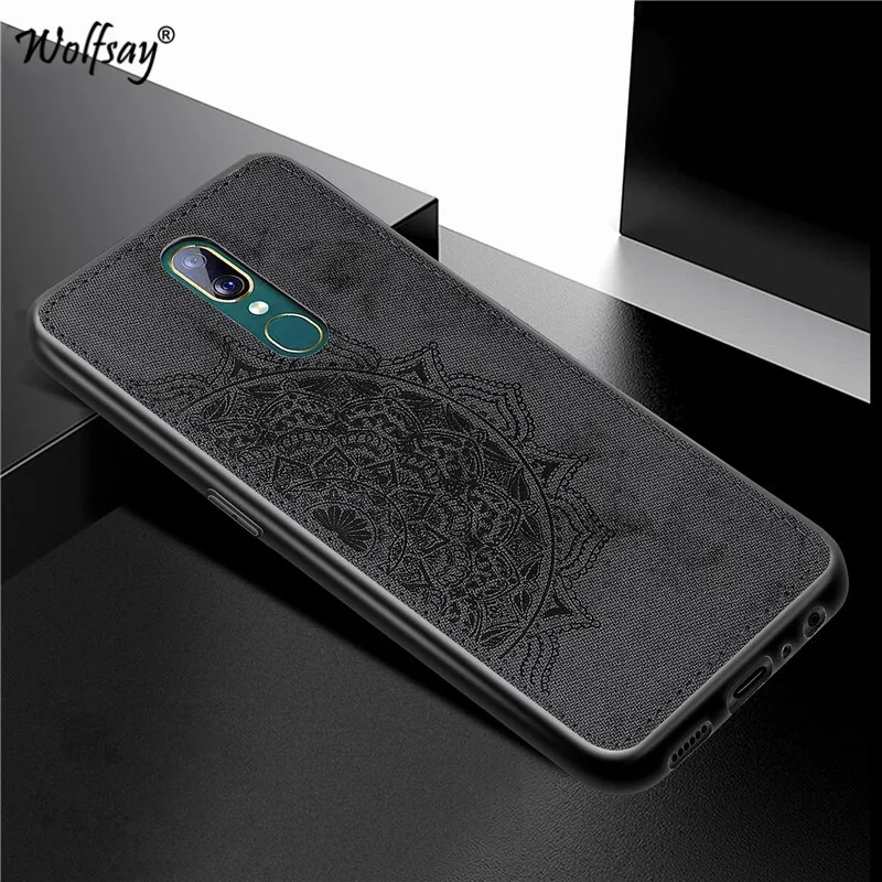 Чехол OPPO F11 роскошный противоударный мягкий ТПУ тканевый текстурный Жесткий