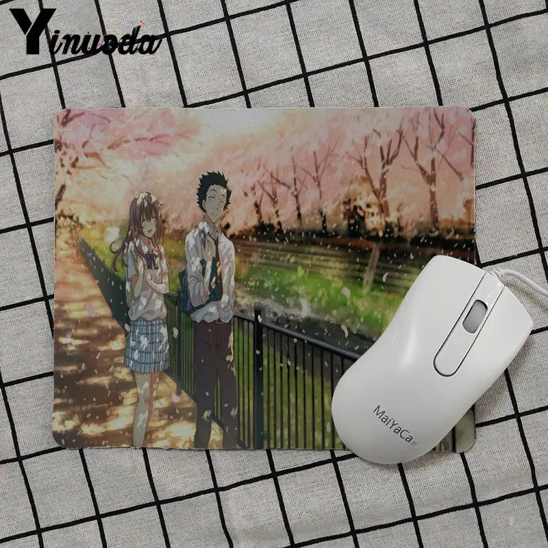 Yinuoda Лидер продаж тихий голос Koe No Katachi геймер скорость мыши розничная резиновый коврик для мыши PaintedStyle мягкая игровая коврик для мыши