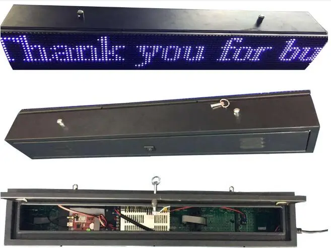 LED SCROLLING SIGN P10 Signs for Window Front White Color Led Display Board waterproof cabinet16*96 dots wifi control system | Электронные