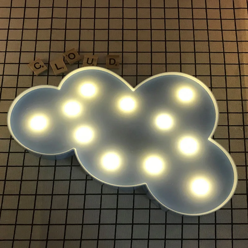 Blue cloud Акция, 3D шатер, облако, звезда, Луна, светодиодные Ночники для малышей, детские лампы, декор для спальни, подарки для детей - Испускаемый цвет: Blue cloud