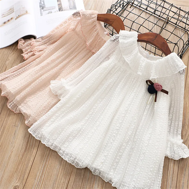 2-7 year girls dress 2020 spring autumn new fashion flower lace princess kid children clothes clothing | Детская одежда и обувь