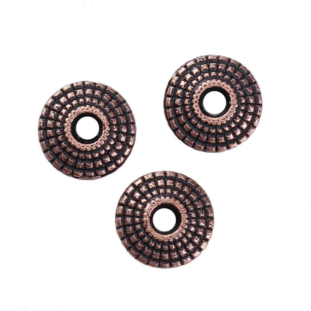 DoreenBeads цинковый сплав на основе античные медные бусины-спейсеры Биконусы летающая тарелка около 8 мм(3/") Диаметр, отверстие: около 2,2 мм, 100 шт