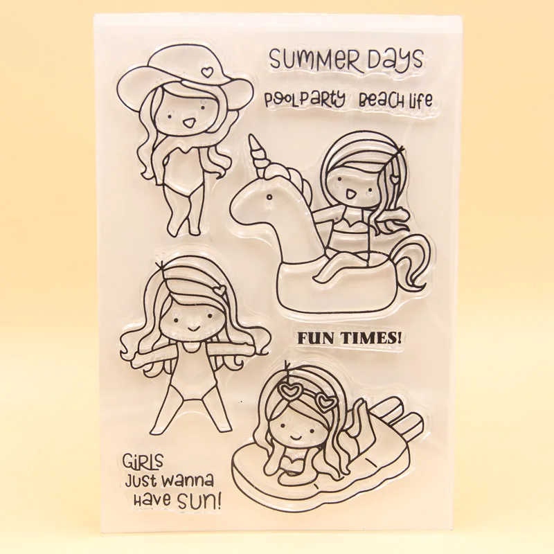 KSCRAFT летние прозрачные силиконовые штампы для скрапбукинга/изготовления