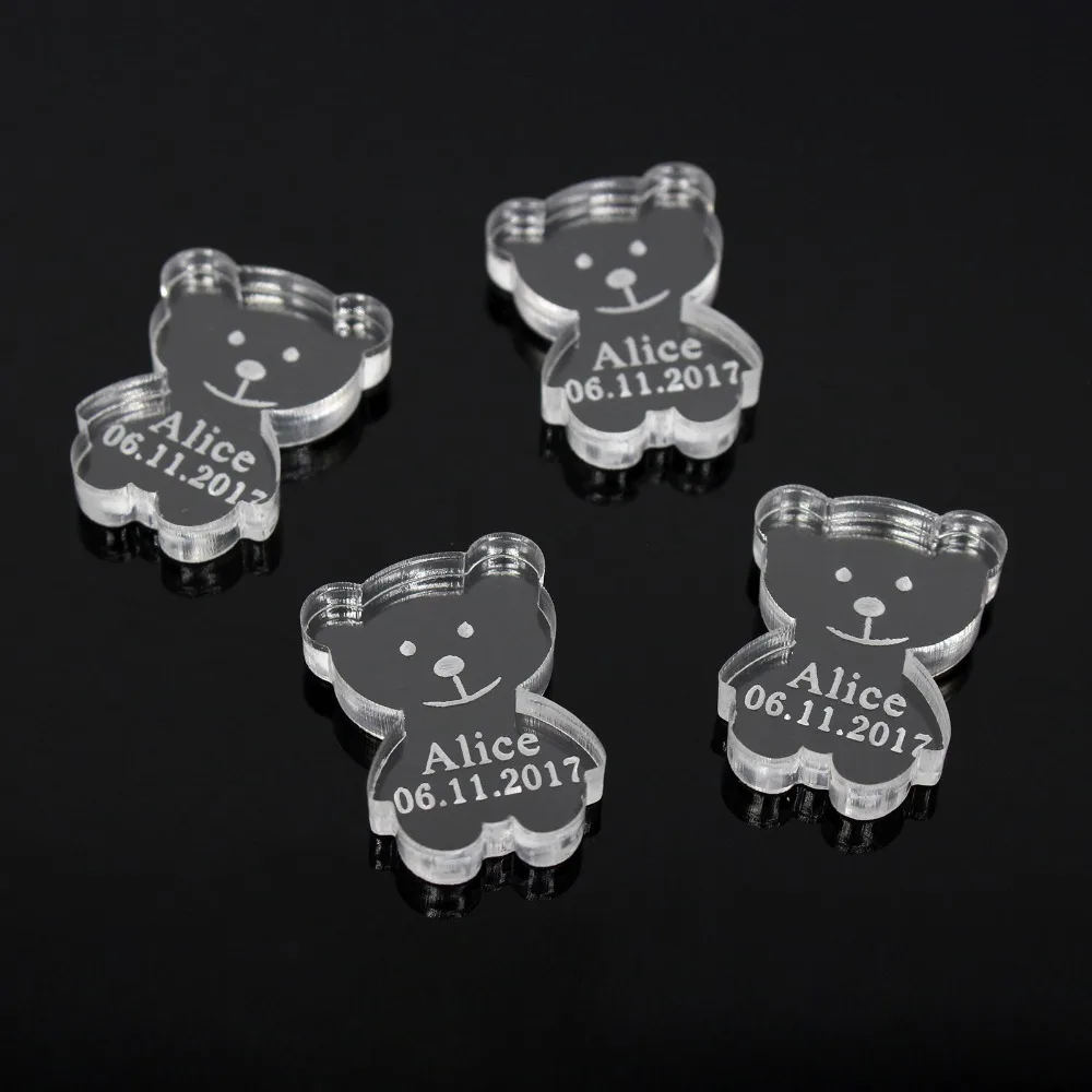 24 * персонализированное зеркало для детского душа принц Медведь украшение стола