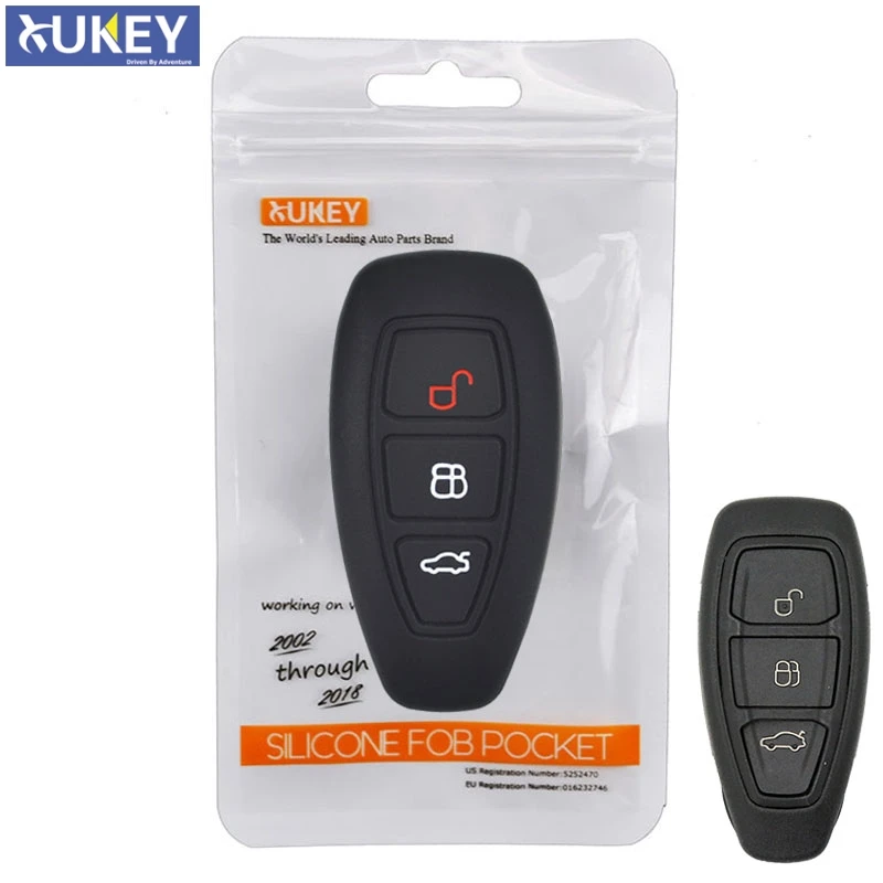 

3 Button Silicone Car Remote Key Fob Shell Cover Case For Ford Focus RS Fiesta Mondeo Kuga B-Max Grand C-MAX S-MAX Galaxy