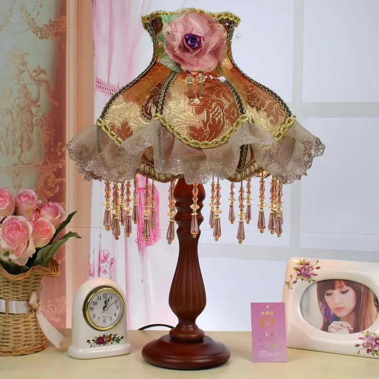 Горячая почта мешок ткань кружева лампы ночной винтаж антикварные декоративные