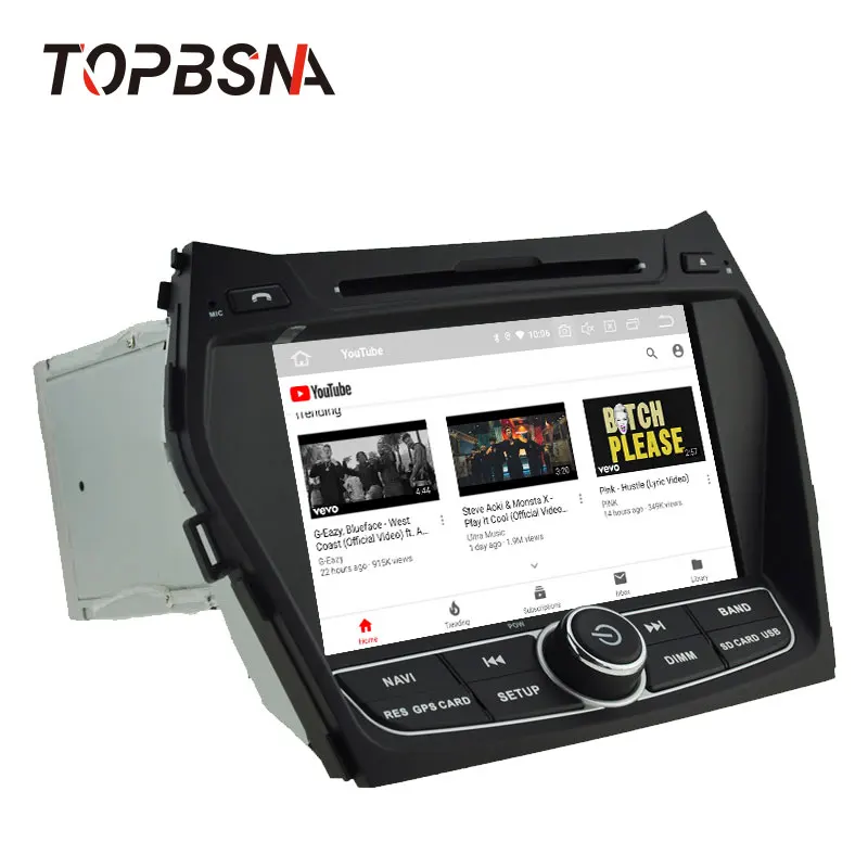 Автомобильный DVD-плеер TOPBSNA Android 10 для Hyundai IX45 Santa Fe 2012 2013 2014 GPS Navi мультимедийный 2 Din