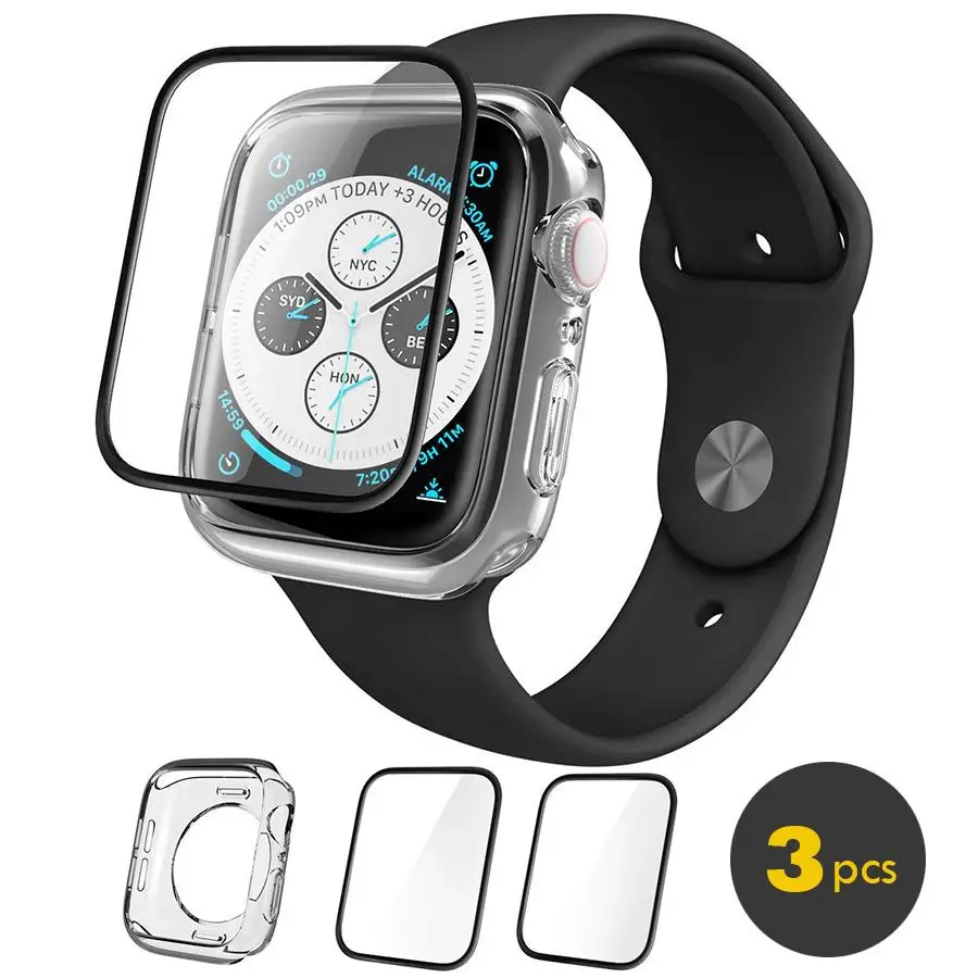 Чехол для Apple Watch 4 защита экрана (40 мм и 44 мм) с бесплатным прозрачным чехлом из ТПУ