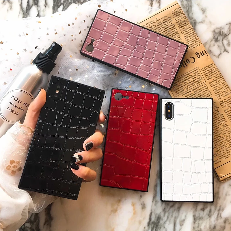 Новый модный роскошный винтажный деловой глянцевый кожаный чехол DIFFRBEAUTY для iPhone 7 8 7P Plus Мягкий Квадратный