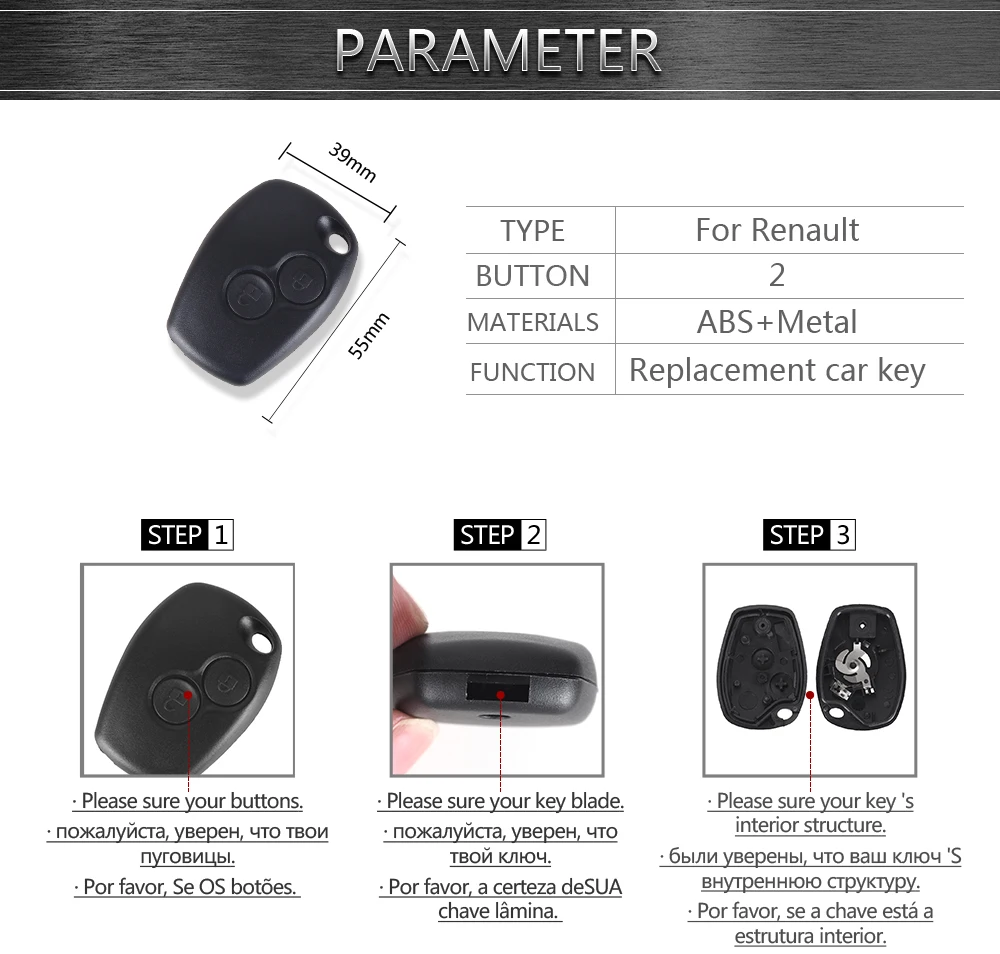 KEYYOU для Renault Megane модус Espace Лагуна Duster Logan DACIA Sandero Fluence Clio Kangoo 2 кнопки дистанционного ключа чехол