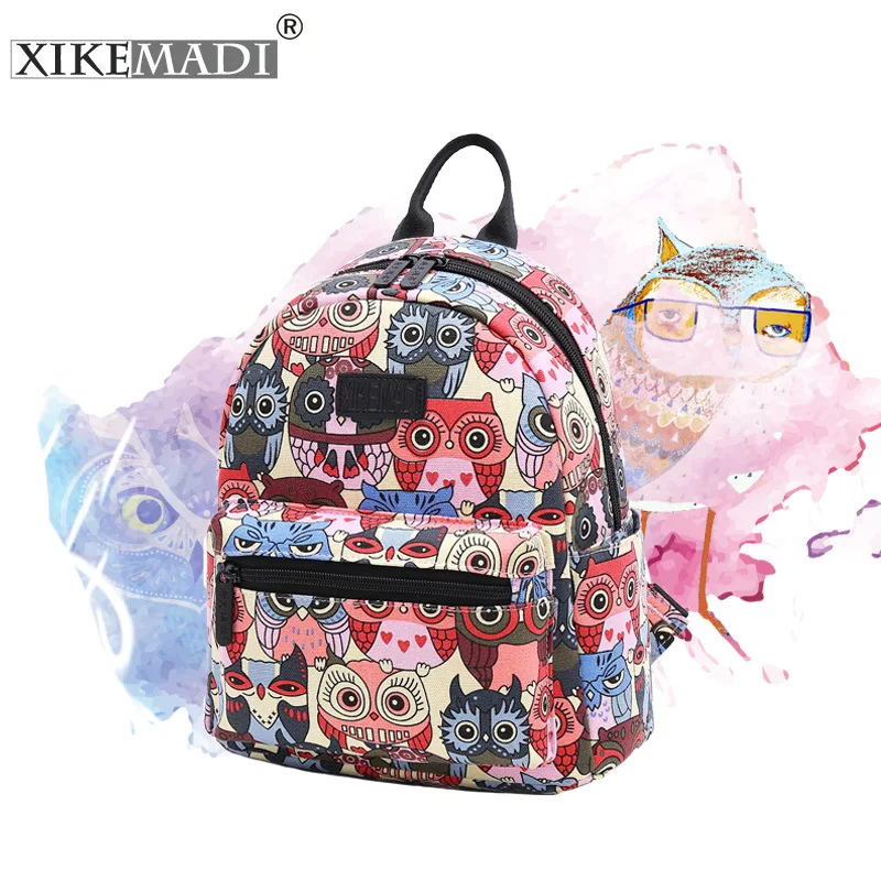 Новые Девушки Рюкзак Мода 2017 г. холст печати Рюкзаки женщин Дорожные сумки