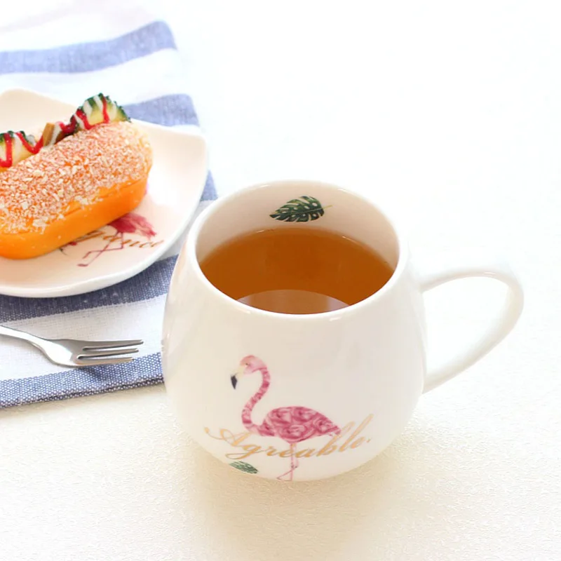 2018 INS горячий Фламинго милая розовая керамическая чашка молочный кофе на завтрак