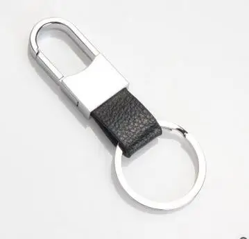 100pcs/lot fashionHigh-Grade Alloy Genuine Leather Men Keychain male casual leather key ring