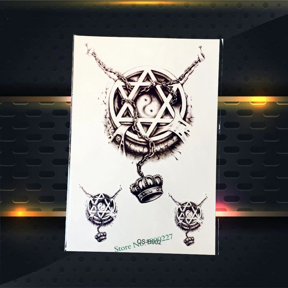 1 шт. красивые Для мужчин повязки Временные татуировки Наклейки Queen Корона тотем