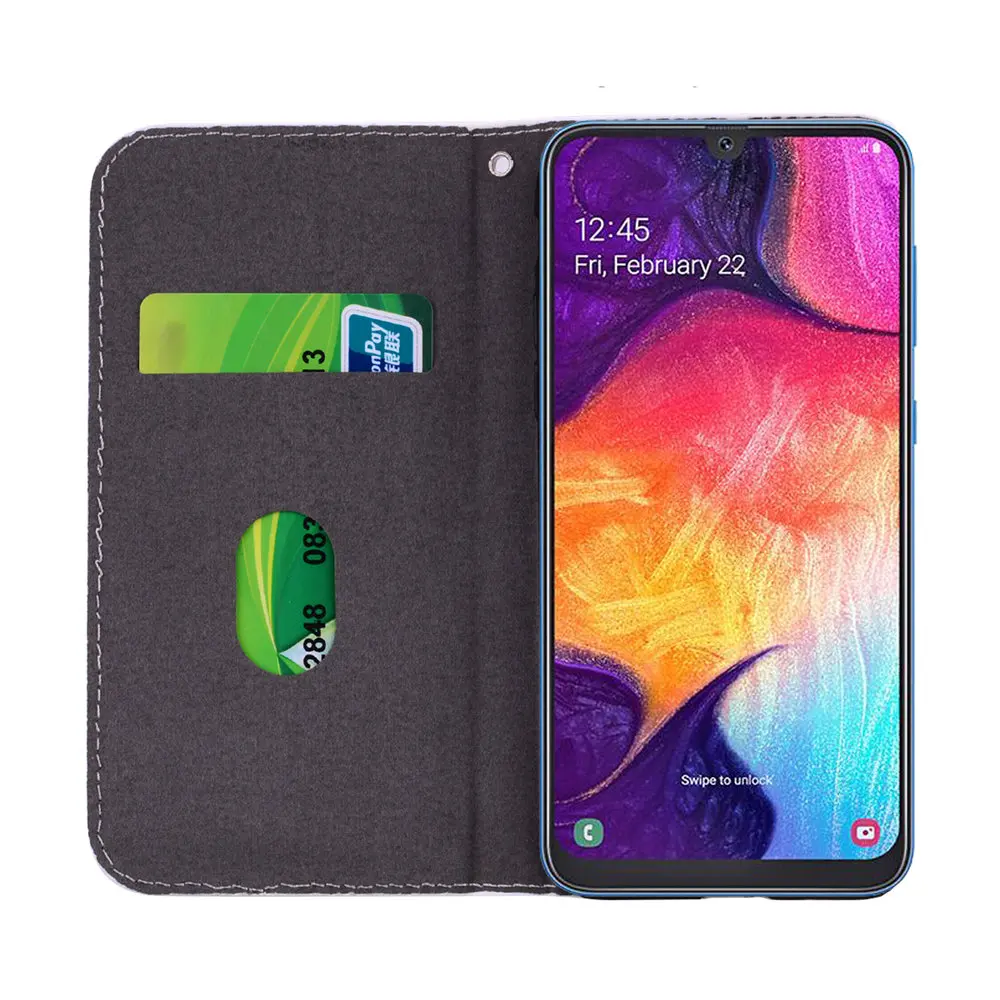 Блестящий чехол для телефона samsung Galaxy A50 A30 A10 A20 M10 M20 M30 с отделениями для карт Роскошный флип-чехол для A9