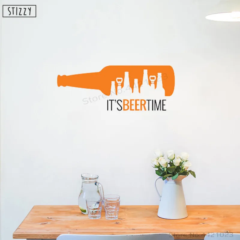 Настенная Наклейка stizzy It's Beer Time настенные наклейки креативный кухонный бар