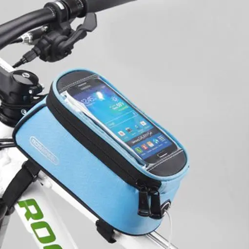 ROSWHEEL велосипедные сумки рама велосипеда Чехлы для iPhone держатель PANNIER мобильный телефон сумка чехол - Цвет: Blue