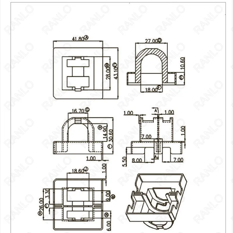 EC39/40 ER39/40 2 слота LLCR трансформатор катушка N87 PC44 ферритовый сердечник 7 + 7pin|transformer