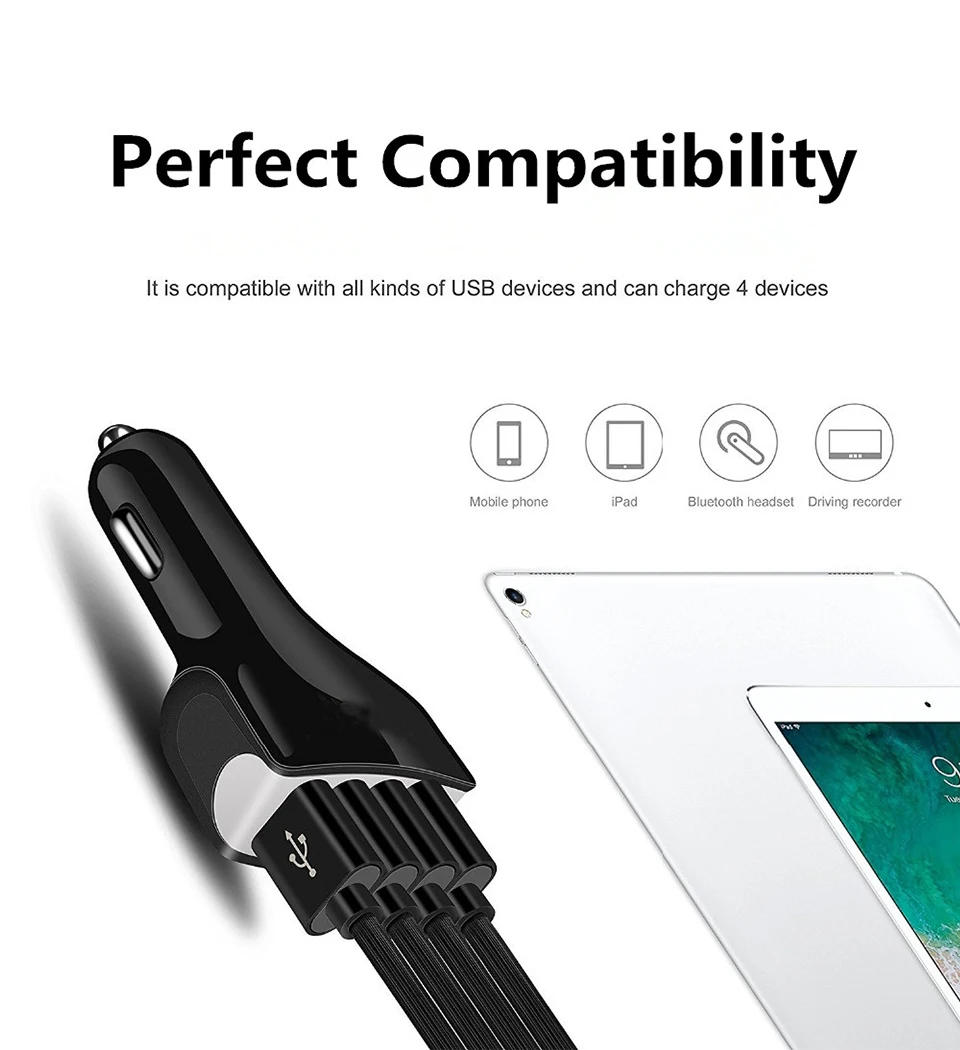 Автомобильное зарядное устройство QC3.0 4USB зарядка для мобильного телефона планшет CE FCC ROHS Сертификация 12V-24V-32V 3.5A быстрые зарядные устройства для автомобиля грузовика