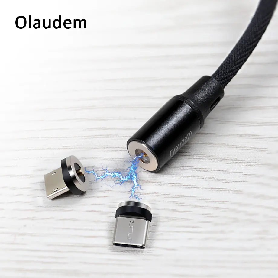 Шейные скобки... Магнитный кабель Micro USB для samsung плетеный нейлоновый Тип C быстрой