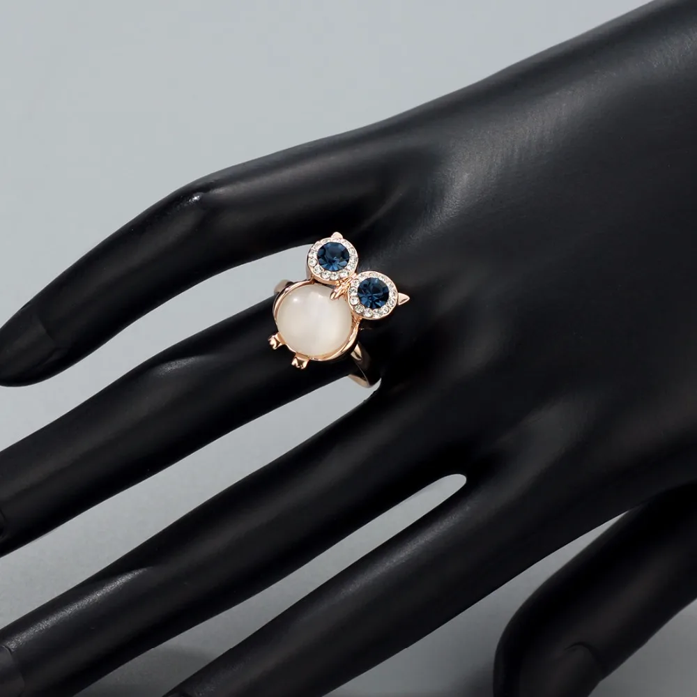 Neoglory австрийский горный хрусталь Сова Красочные Регулируемые кольца на палец