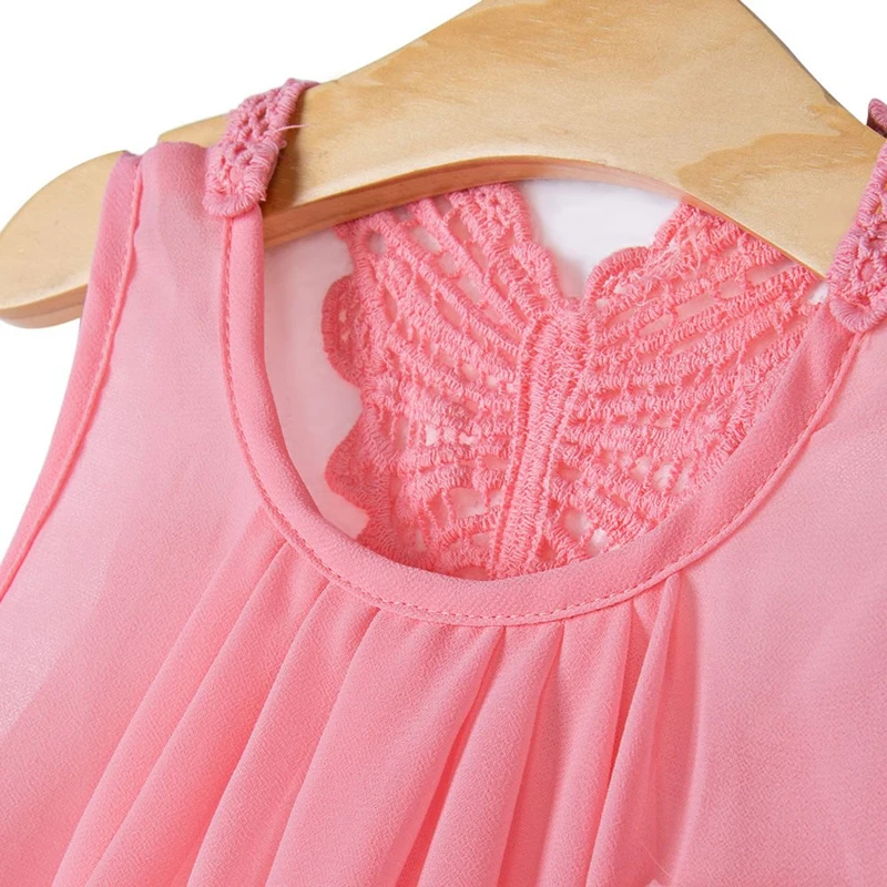 Летнее стильное платье для маленьких девочек детская одежда шифоновое