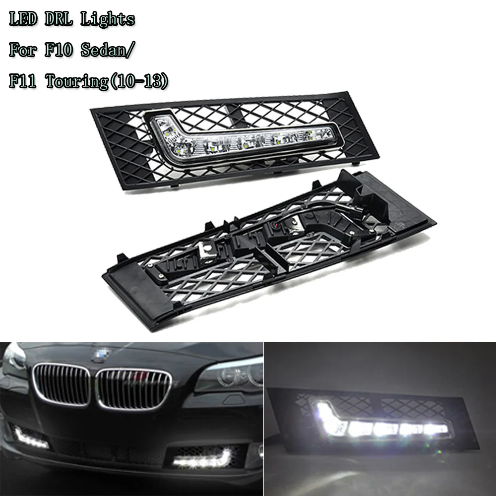 2x передний бампер Светодиодный дневной ходовой светильник 12 В для BMW F10 Sedan F11 Touring