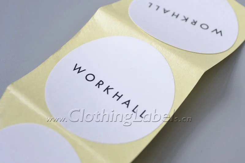 

80gsm coated paper sticker for box sealing or tissue paper