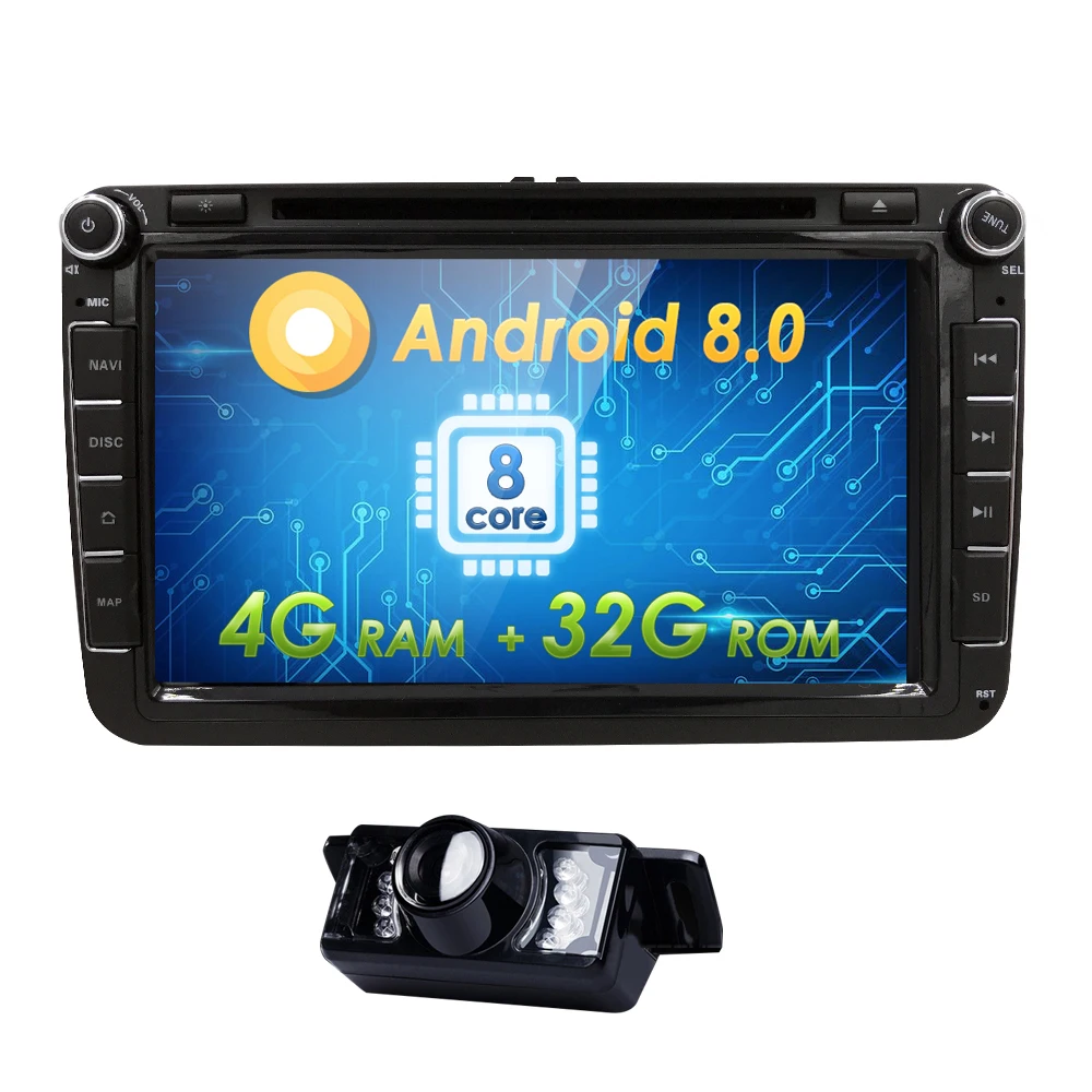 Двойной 2 din Android 8 0 Автомобиль Радио DVD помощи при парковке для VW passat b6 B5 T5 skoda Superb