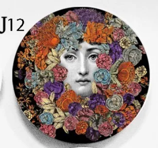 12 " /8" Fornasetti настенный таблички домашний бар задний план книги по искусству Nouveau украшения Фарфор блюда иллюстрации украшения Craft - Цвет: 12