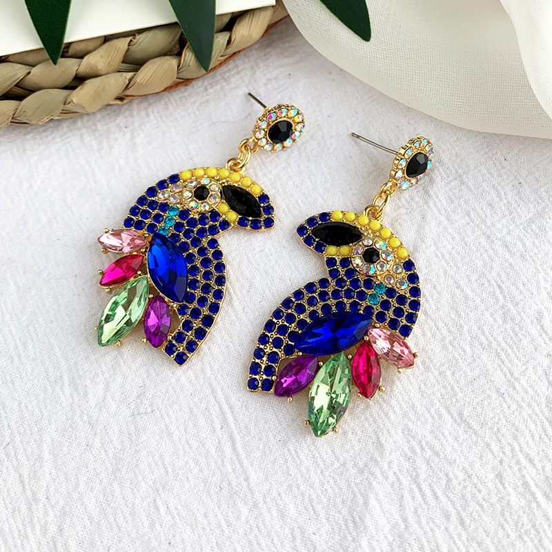 Богемные длинные серьги-кисточки ручной работы с кристаллами в виде птиц Женский