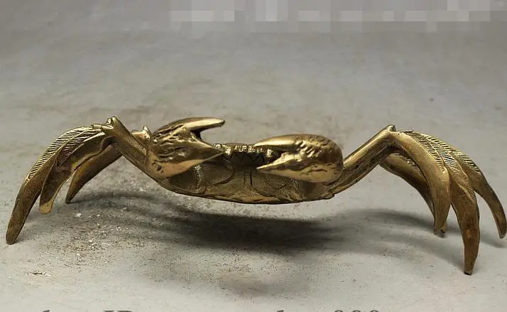 Народный китайский латунный по феншуй восемь ножек краб благоприятная статуя