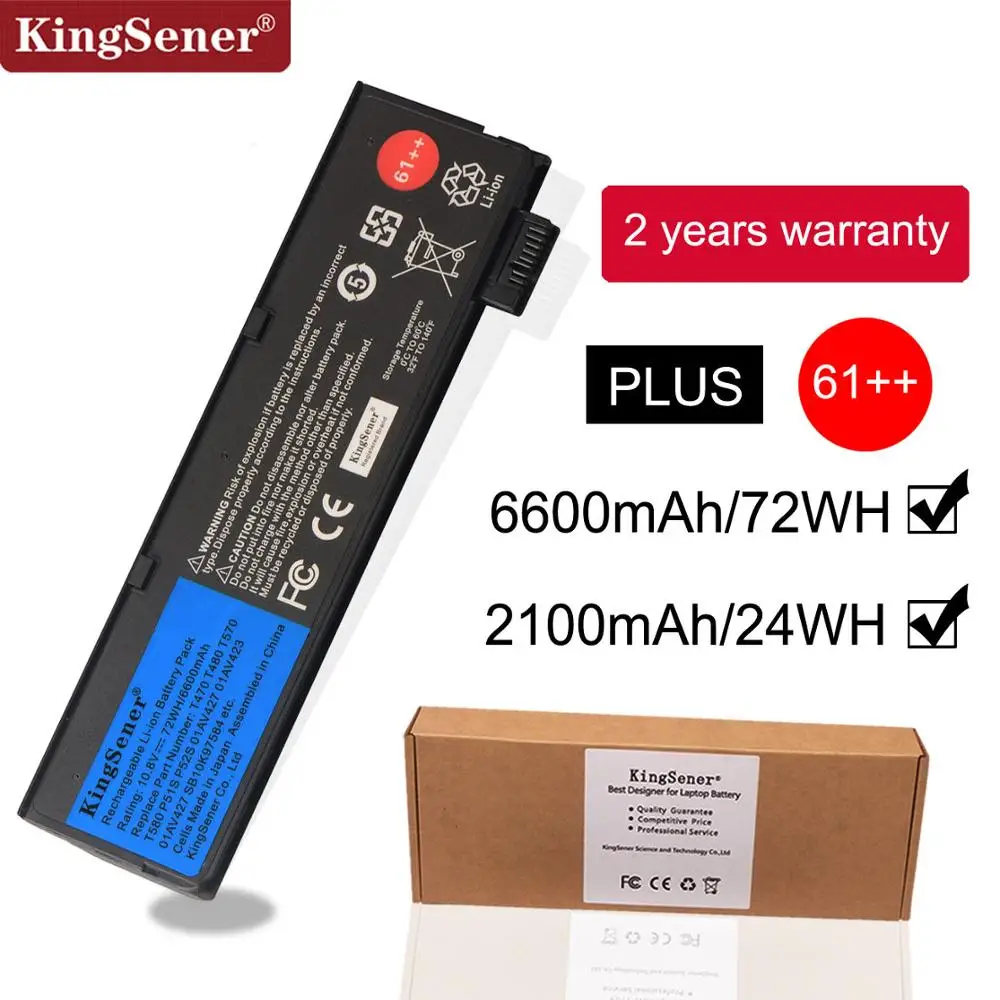 KingSener 10,8 В 6600 мАч ноутбук Батарея для lenovo ThinkPad T470 T480 T570 T580 P51S P52S 01AV427 01AV423 SB10K97580 61