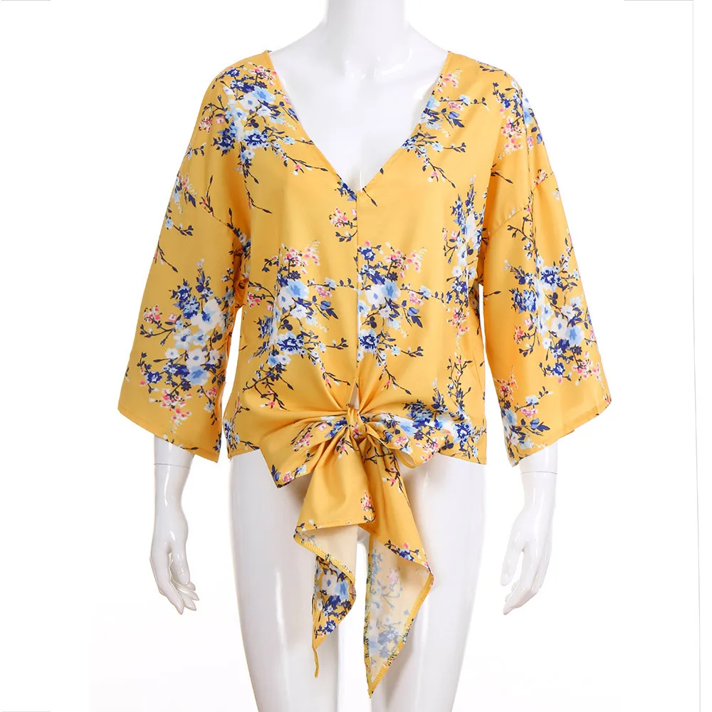 Для женщин галстук в полоску с v образным вырезом Повседневный Топ короткий рукав