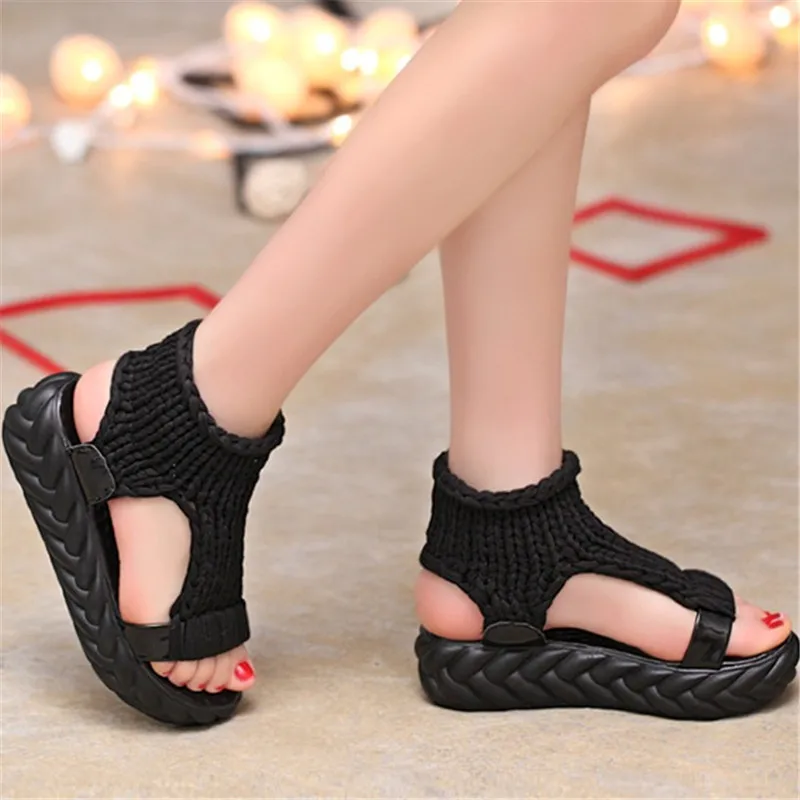 Женские сандали-гладиаторы Босоножки на платформе Дизайнерские летние туфли