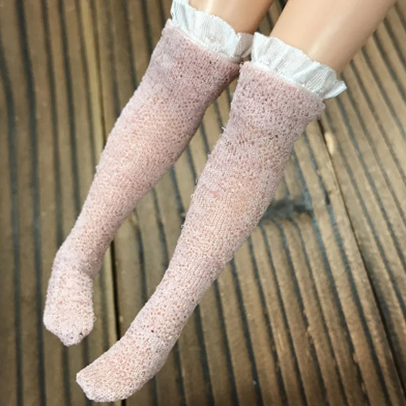 1 пара кружевных чулок для кукол Blythe 1:6 носки Барби Гольфы выше колена Momoko OB Azone
