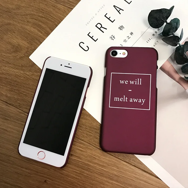 Простой Винтажный стиль винно-красный чехол для телефона iphone X XR XS Max 6 6S 7 8 Plus